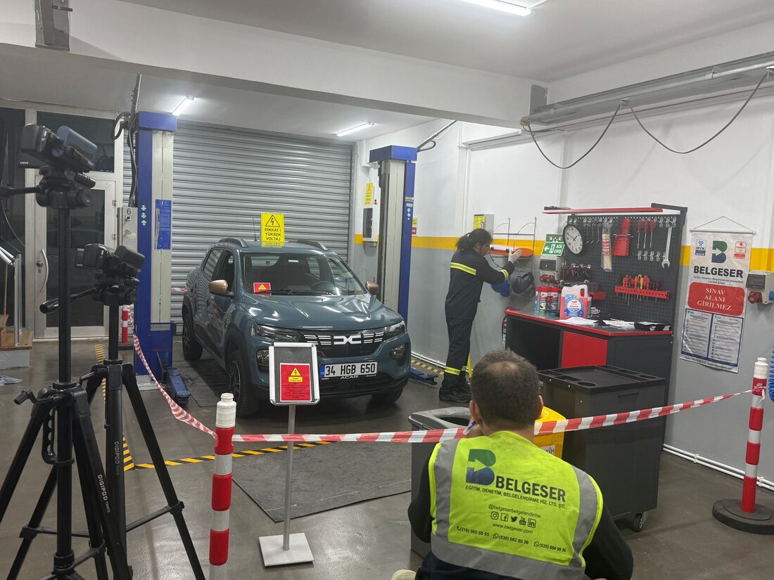 Elektrikli araç bakım onarım sınav alanı